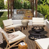 FUJI SHORT Odunluklu Ateş Çukuru, Bahçe Şöminesi & Bahçe Masası - 8