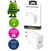 MobiLX M-08 25W Type-C Hızlı Şarj Adaptörü | Samsung, iPhone, Xiaomi, Oppo, Huawei, Reeder Uyumlu - 1