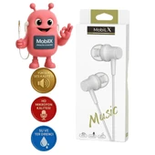 MobiLX ME-03 Beyaz Kablolu Kulak İçi Kulaklık – Aux Girişli, Extra Bass, Tüm Telefon ve Cihazlarla Uyumlu - 1
