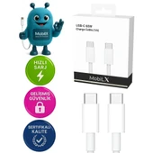 MobiLX 60W Type-C to Type-C Örgülü Şarj ve Data Kablosu (1m) – iPhone & Android Uyumlu - 1