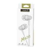 MobiLX ME-03 Beyaz Kablolu Kulak İçi Kulaklık – Aux Girişli, Extra Bass, Tüm Telefon ve Cihazlarla Uyumlu - 2