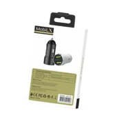 MobiLX MC-02 2.4A Çift USB Portlu Metal Araç Şarj Cihazı | Type-C ve Lightning Kablo Uyumlu – Siyah - 3
