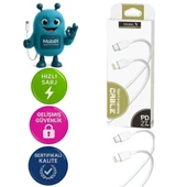 MobiLX MU-01 Type-C to Lightning PD 27W Şarj ve Data Kablosu (1m) – iPhone Uyumlu - 1