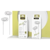 MobiLX ME-03 Beyaz Kablolu Kulak İçi Kulaklık – Aux Girişli, Extra Bass, Tüm Telefon ve Cihazlarla Uyumlu - 5