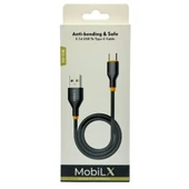 MobiLX 3.1A Silikon USB to Type-C Hızlı Şarj ve Data Kablosu (1m) - 2