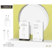 MobiLX M-20 20W iPhone 8–14 Pro Max Uyumlu Hızlı Şarj Adaptörü + USB-C to Lightning Kablo - 5