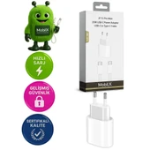 MobiLX M-21 iPhone 15 Pro Max Uyumlu 20W Type-C Hızlı Şarj Adaptörü + USB-C Kablo - 1