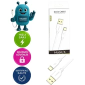 MobiLX MU-03 3.4A Bakır Uç Silikon USB to Type-C Şarj ve Data Kablosu (1m) - 1