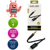 MobiLX M-X02 Lightning to 3.5mm AUX Ses Kablosu – iPhone Uyumlu, Stereo Ses Destekli, Altın Uçlu - 1