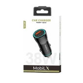 MobiLX MC-03 38W PD + QC3.0 Metal Araç Şarj Cihazı – USB & Type-C Hızlı Çakmaklık Adaptörü - 2