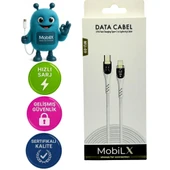 MobiLX MU-09 27W Örgülü Işıklı Type-C to Lightning Hızlı Şarj ve Data Kablosu (1m) - 1