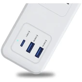 Honeywell 3'lü Akım Korumalı Priz 1x Type-C + 2x USB-A HC000037 20W PD thumbnail 2