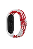TNR Xiaomi Mi Band 6 Star Kordon - Beyaz-Kırmızı - 1
