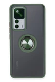 TNR Xiaomi Mi 12T Pro Kılıf Montreal Yüzüklü Silikon Kapak - Yeşil - 1