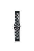 TNR Watch 20mm Spor Delikli Kordon - Siyah-Beyaz - 2