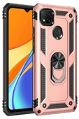 TNR Xiaomi Redmi 9C Kılıf Sofya Yüzüklü Silikon Kapak - Rose - 1
