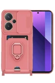 TNR Xiaomi Redmi Note 13 Pro Plus Kılıf Zuma Kartvizitli Yüzüklü Silikon - Pembe - 1
