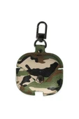 TNR Airpods 3 (3.nesil) Çanta Kamuflaj Deri Kılıf - Yeşil - 1