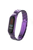 TNR Xiaomi Mi Band 4 Metal Baklalı Kordon - Mor - 1