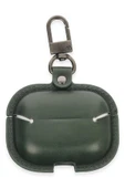 TNR Airpods Pro 2 (2.nesil) Çanta Deri Kılıf - Haki Yeşil - 2