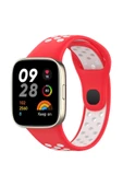 TNR Xiaomi Redmi Watch 3 Spor Delikli Kordon - Kırmızı-Beyaz - 1