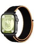TNR Huawei Fit 4 Hasırlı Cırtcırtlı Kordon - Siyah-Turuncu - 1