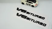 DK Tuning Benz V6 Biturbo Çamurluk Yanı Siyah Logo Amblem 2 Li Set thumbnail 3