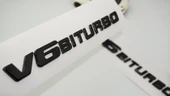 DK Tuning Benz V6 Biturbo Çamurluk Yanı Siyah Logo Amblem 2 Li Set thumbnail 1