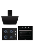 KUMTEL Kristal Plus Siyah Cam Ankastre Set - 1
