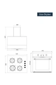 KUMTEL Antrasit ( Gri ) Cam Digital / Dokunmatik Ankastre Set - 8 Prog - 5
