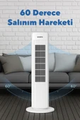 KUMTEL Ktf-258w Kule Tipi Vantilatör Beyaz - 4