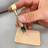 Deri Desen Parmak Bıçağı, Pirinç Saplı, Kaliteli Çelik Uçlu El Aleti - 1