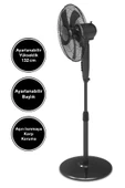 KUMTEL Ktf-330 Siyah Vantilatör 16'' (5P) - 4