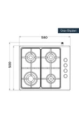 KUMTEL Ko-410 Bf Inox Ankastre Ocak - 2