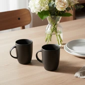 GÜRAL PORSELEN Elit Black Matt 2 Parça Mug Bardak 250 CC thumbnail 1