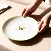 GÜRAL PORSELEN Flora Green 12 Parça 4 Kişilik Kahvaltı Takımı 4883 - 2