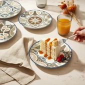 GÜRAL PORSELEN Camelia Harmony Coffee 6 Parça 20 cm Pasta Takımı 4287 thumbnail 2