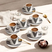 GÜRAL PORSELEN Camelia 12 Parça 6 Kişilik Kahve Fincan Takımı 6245 - 3