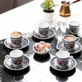 GÜRAL PORSELEN Gözde Double 6 Kişilik Kahve Fincan  Takımı 60932 - 2