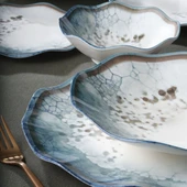 GÜRAL PORSELEN Nesrin 24 Parça 6 Kişilik Bone Yemek Takımı -  1341 thumbnail 3