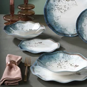 GÜRAL PORSELEN Nesrin 24 Parça 6 Kişilik Bone Yemek Takımı -  1341 thumbnail 2