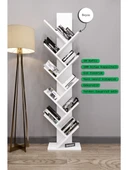 Likya Model, Beyaz Renk, 10 Raflı Dekoratif Kitaplık thumbnail 3