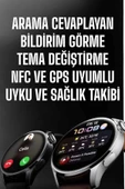 Akıllı Saat Bildirim Görme Amoled Ekran GPS Uyumlu Sesli Görüşme thumbnail 1