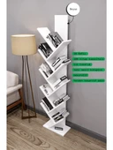 Likya Model, Beyaz Renk, 10 Raflı Dekoratif Kitaplık thumbnail 2