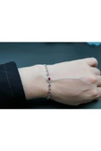 925 ayar gümüş pembe taşlı kadın bileklik sb00035 - 2