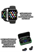 Ucuz ve Kaliteli Kulaklıklı Saat Seti Bluetooth Bağlantılı Akıllı Saat ve Kulaklık thumbnail 1