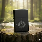 C Harfli Kişiye Özel Harf Baskılı Benzinli Çakmak - 1