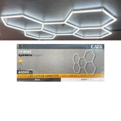 Cata CT-9082 Anzer 240W LED Lineer Hexagon Showroom Armatür Beyaz Işık 6400K Dekoratif Tavan Aydınlatma - 4