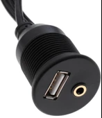 4825 Usb 2Rca 3.5mm Aux Araç İçi Kontrol Paneli Uzatma Ek Kablosu - 6