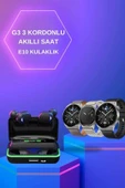 Yeni Nesil Akıllı Saat Ve Bluetooth Kulaklık Titreşim Bildirimleri Uyku Takibi thumbnail 1